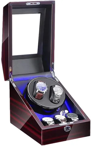 Box Soft seem deceitful virtuosity loneliness oblige Watch Pillow Ac Adapter and Battery Powered Quiet Motor Watch Winder Watch Storage Watch Winder Automatic Winding with Led Light Watch Winder 