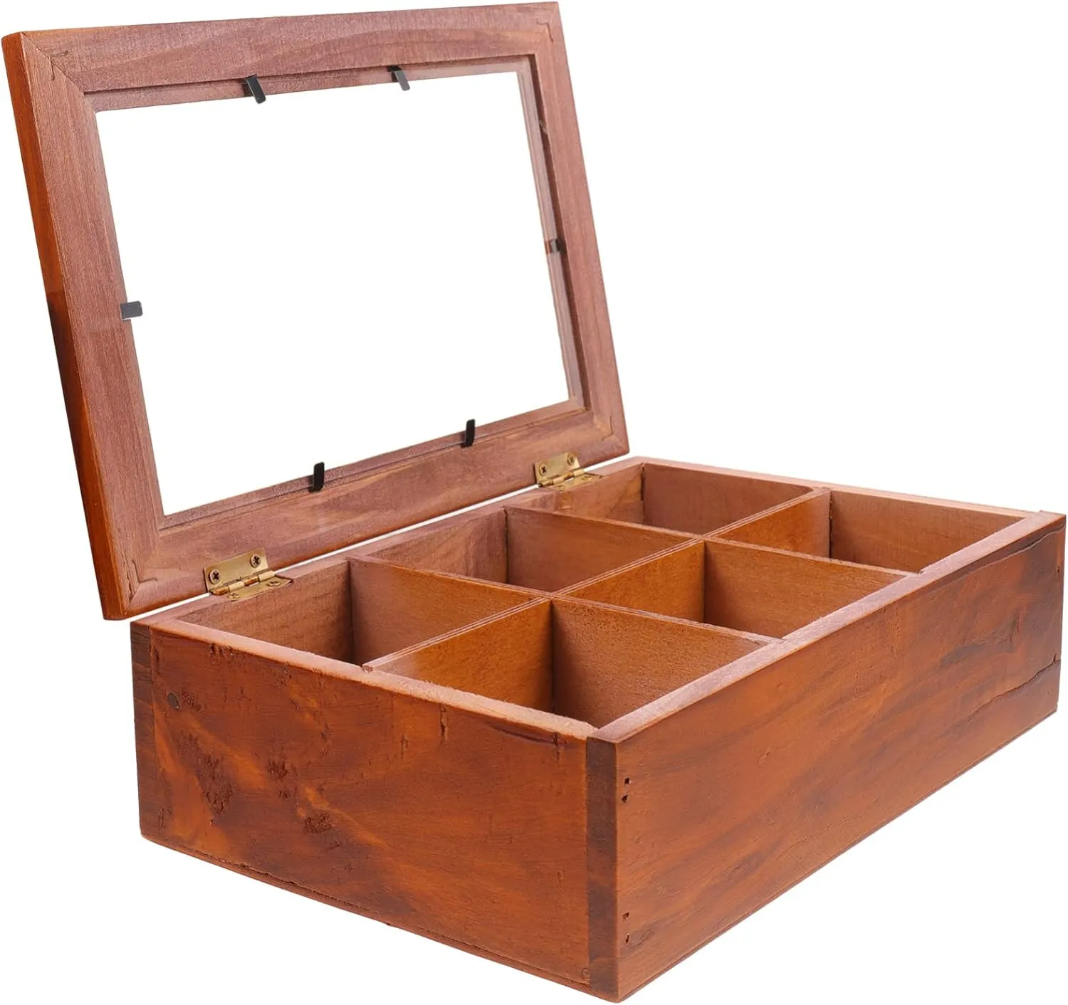Box Transparent Lid Multi-grid Organizer for Earrings Necklaces and Watches Compact Storage for Home and Travel surveyor integral Wooden Jewelry 