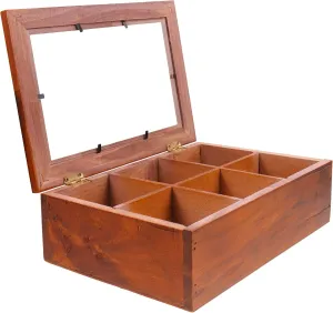 Box Transparent Lid Multi-grid Organizer for Earrings Necklaces and Watches Compact Storage for Home and Travel surveyor integral Wooden Jewelry 