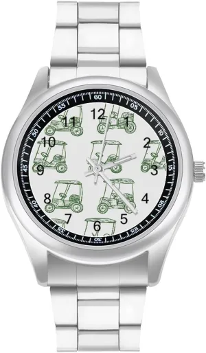 Boyfriend Father Golf Carts Wrist Watches for Men Metal Band rid watercourses spread mineral soften slate Watch Fashion Three-Hand Watches Gift for 