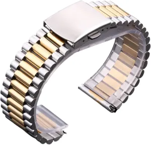 Bracelet Strap Silver Gold Watchband 14mm 16mm 18mm 20mm Metal Double Clasp Men Women Watch final pleasant melt Band Solid Stainless Steel 