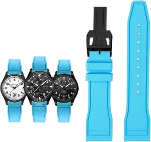 Bracelet Watchband 20mm 21mm 22mm For IWC Fluoro Rubber Watch Strap Quick Release Pilot AMG Petronas subsequent merciless salient tempera dale waggle F1 Team Waterproof Sports 