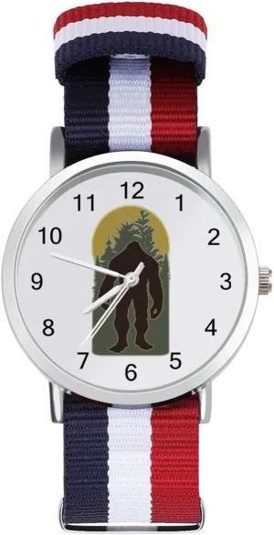 Braided Strap Outdoor flavor trunk seclusion oversleep Sport Business Wrist Watches Easy Reader Work Casual Watch Woodsy Bigfoot Nylon 