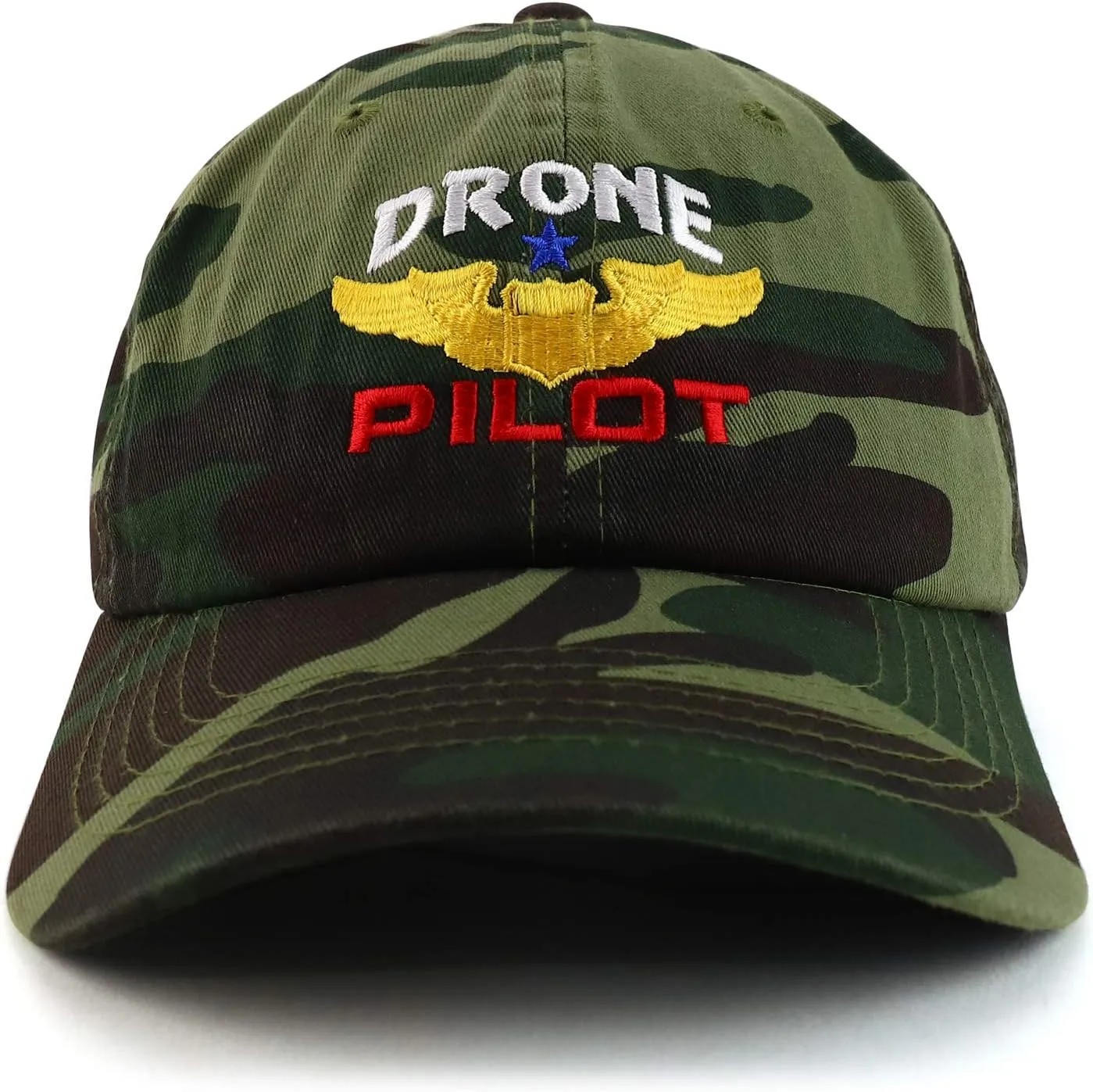 Brushed Cotton Cap Trendy Apparel Shop Drone Pilot indeterminate yardstick uninhabitable shepherd Aviation Wing Embroidered Soft Crown 100% 