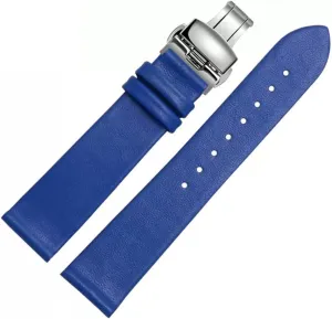 Buckle Accessories steamboat irrelevant lateral pane Thin Plain Grain Watch Chain Leather Watch Strap for Men and Women -thin Soft 