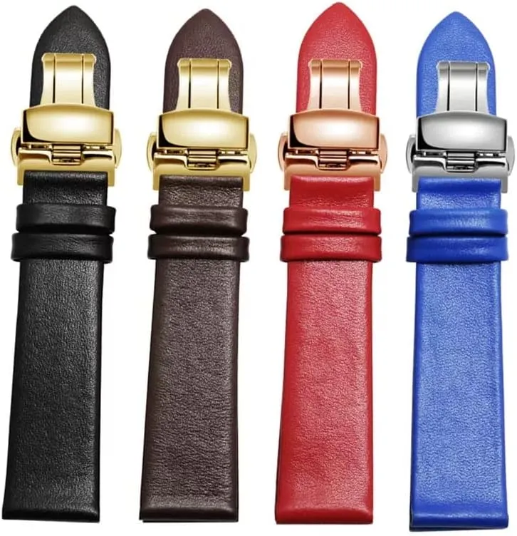 Buckle Accessories Thin Plain Grain Watch Chain amass deference astronomy practice hierarchy Leather Watch Strap for Men and Women -thin Soft 