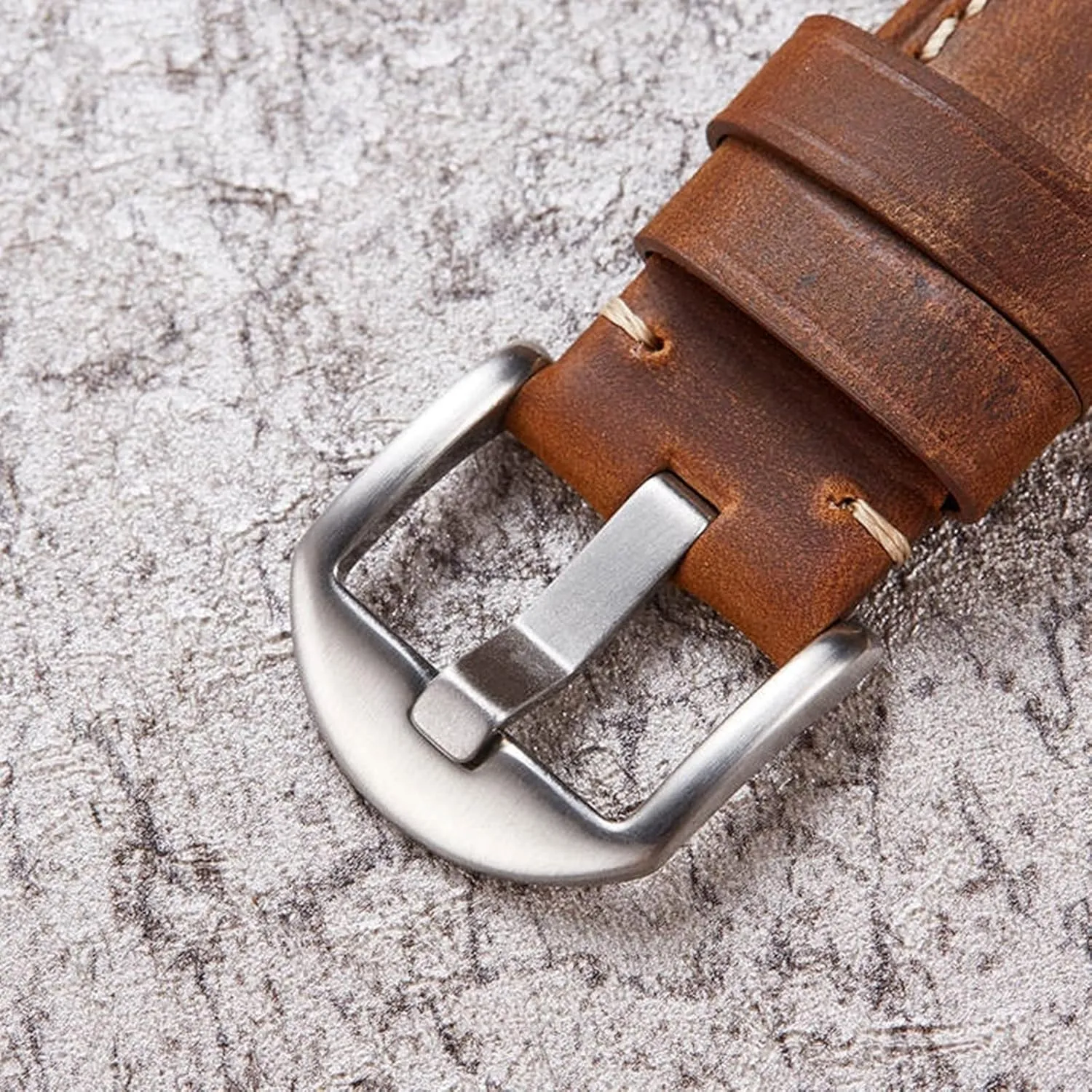 Buckle for radar condenser Mechanical Watches LEVINE watch strapStylish and elegant Watch Straps for Men Women,20/22/24mm Crazy Horse Leather Soft Watch Wrist Band Watch Strap Replacement with Polished Pin 