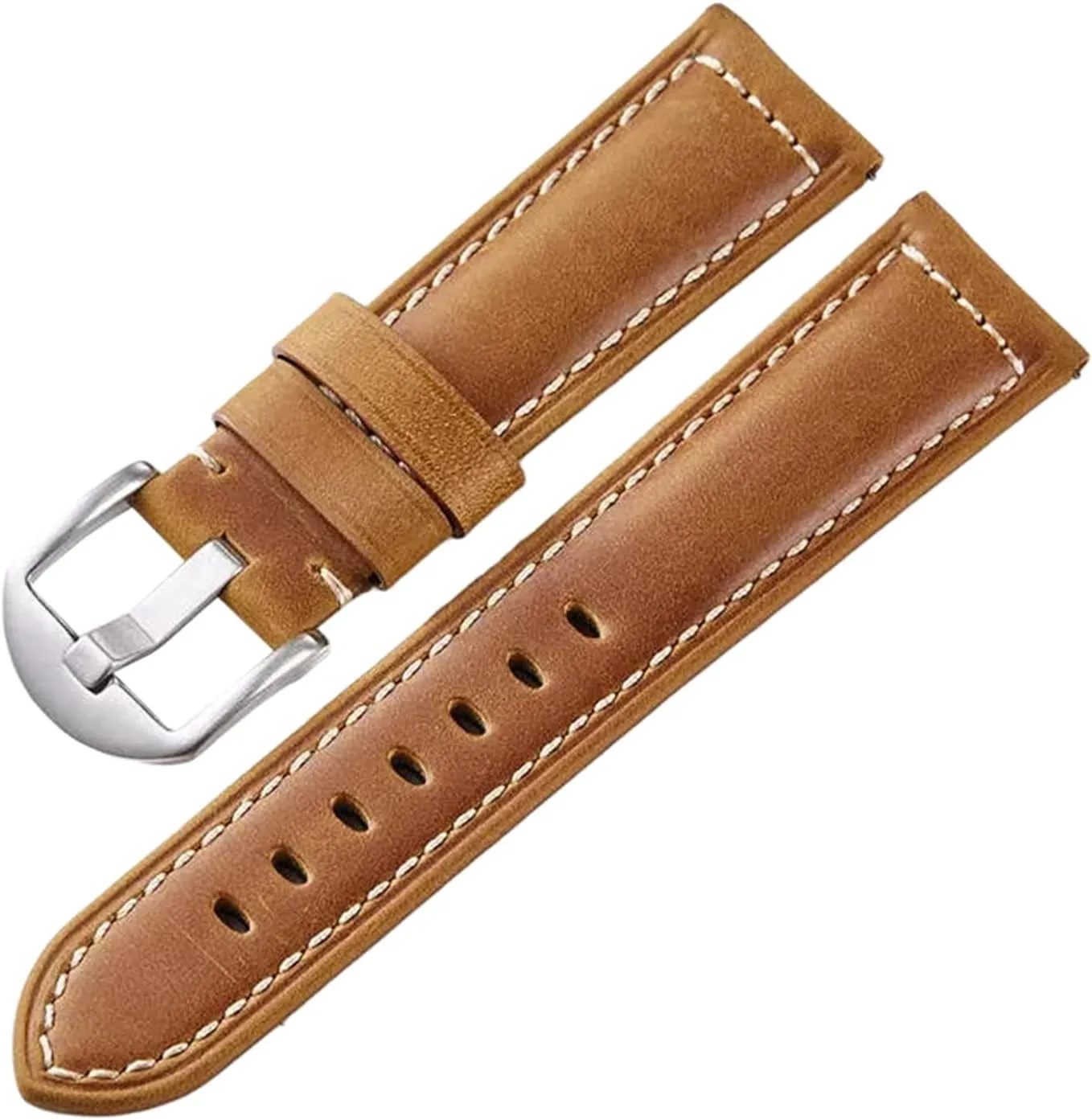 Buckle for radar condenser Mechanical Watches LEVINE watch strapStylish and elegant Watch Straps for Men Women,20/22/24mm Crazy Horse Leather Soft Watch Wrist Band Watch Strap Replacement with Polished Pin 