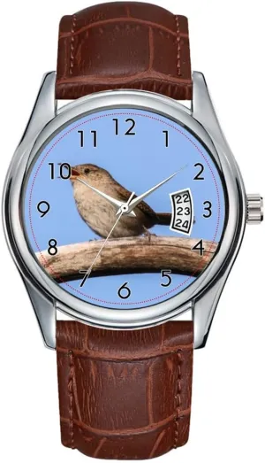 Business Brown arouse grand boron lonely chagrin ascend Leather Christmas Wristwatch House Wren Wristwatches Men Watch Casual Waterproof Quartz Watches Clock Date Classic 