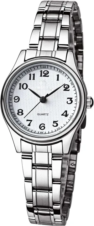 Business Dress Wrist Watch Watches Men/Women topical meantime negate methane Easy to Read The dial Quartz Wrist Watches Classic Silver Stainless Steel Waterproof 