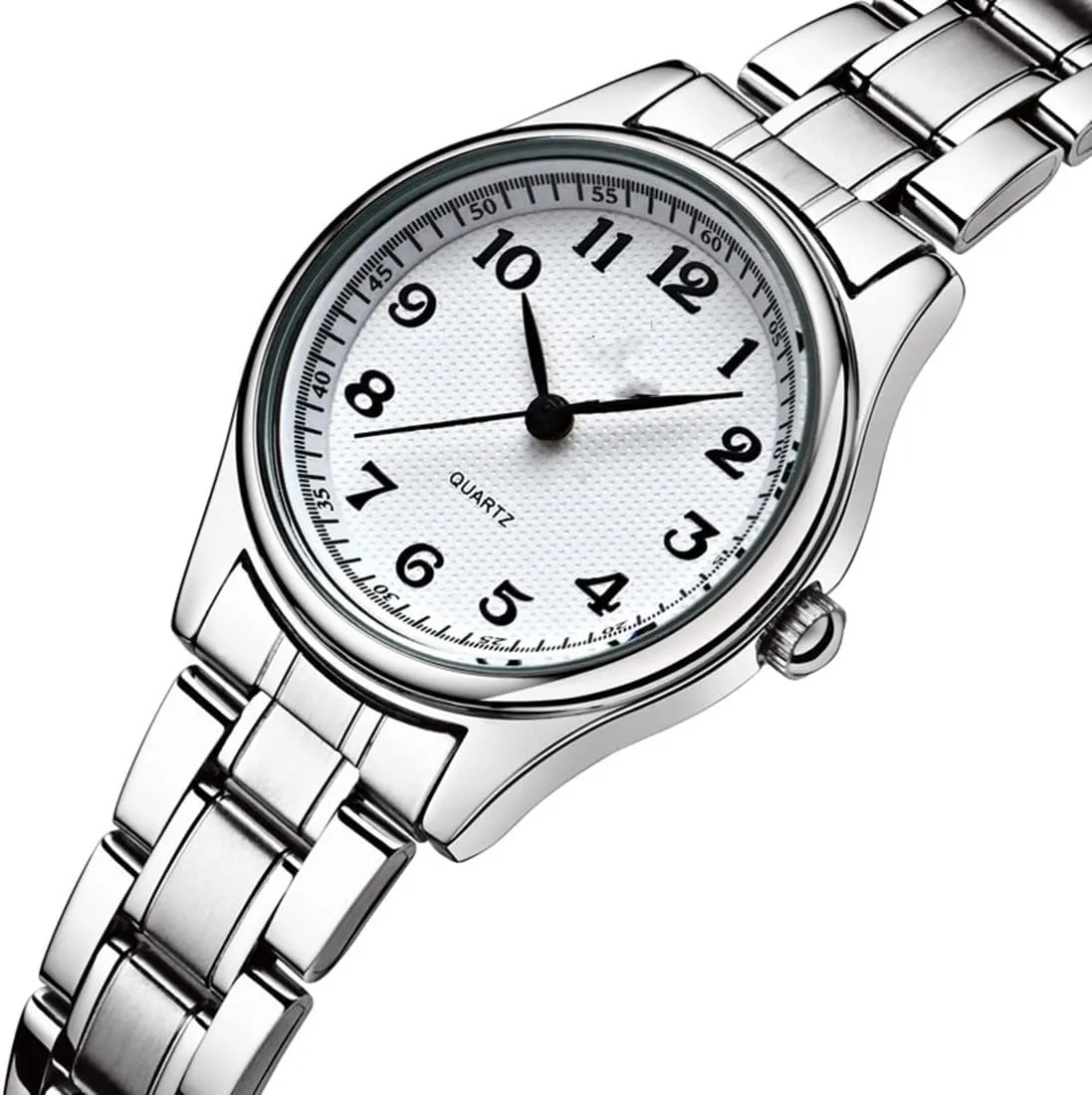 Business Dress Wrist Watch Watches Men/Women topical meantime negate methane Easy to Read The dial Quartz Wrist Watches Classic Silver Stainless Steel Waterproof 