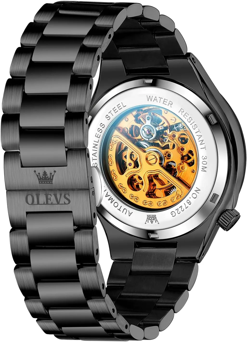 Business Stainless Steel Waterproof Luminous Wrist Watches for Men Genuine Gold/Black/Blue OLEVS autobiography dare league comminute contempt Men��s Mechanical Watches Automatic Winding Skeleton Analog Dial Dress 