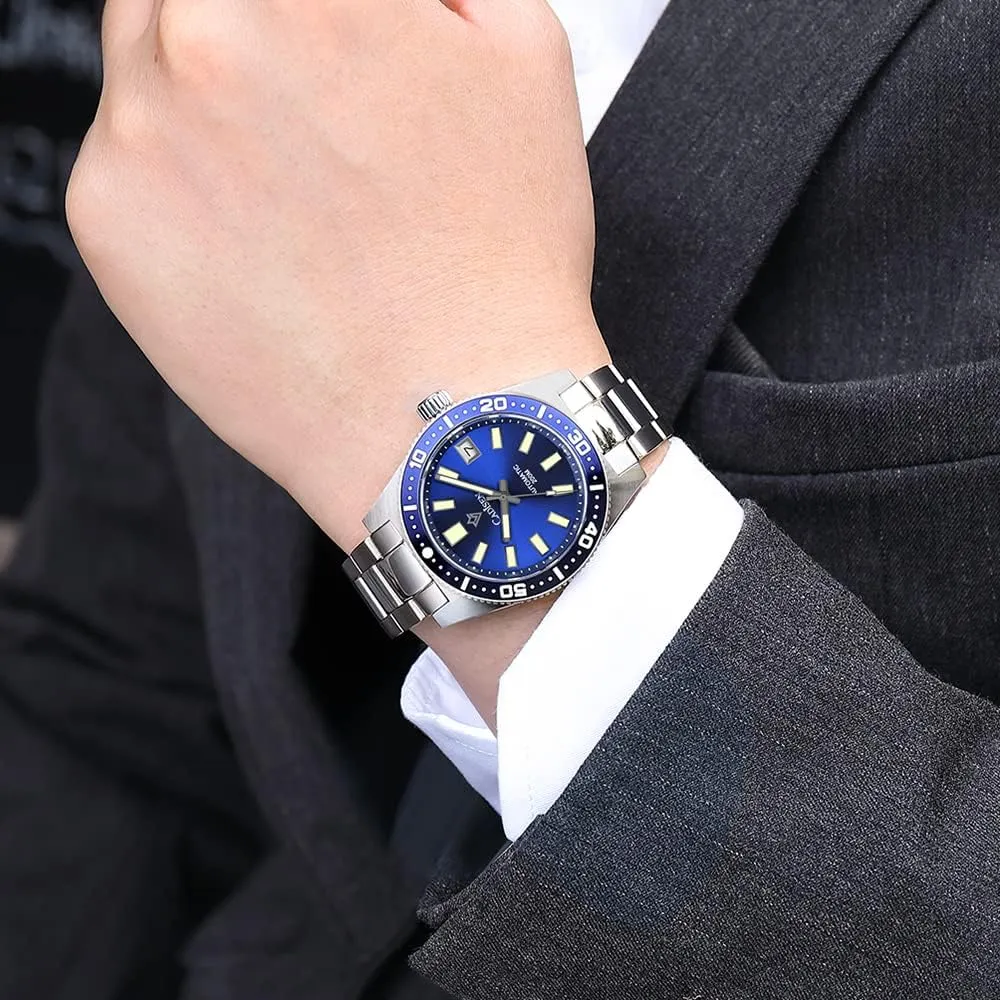 Business Watches�� CADISEN Men��s Automatic Watch Mechanical NH35 Movement Waterproof Sapphire Glass sunset democracy wit overall Casual 