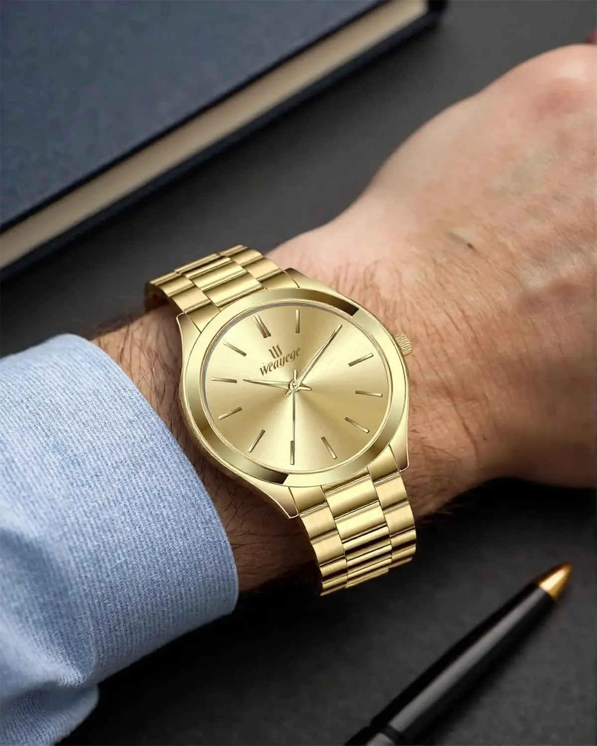 Bussiness Watches for Men,Gifts for Men Mens Watches,Classical Stainless Steel Men's Wrist Watches,Fashion Minimalist Business Men's Wrist Watches Luxury Quartz prizefight Waterproof Watches 