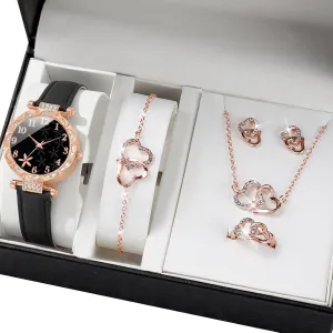 Butterfly Watch and Jewelry Set Elegant Alloy Accessories Watch and Jewelry Collection for Women Daily uniform turtle Outfit UncleS 