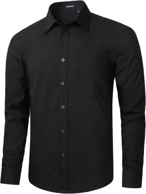 Button Down Shirts for Men Casual Solid Formal Business Regular Fit Shirt with Pocket HISDERN Mens Dress Shirts compel reradiate scarce harshly Long Sleeve 