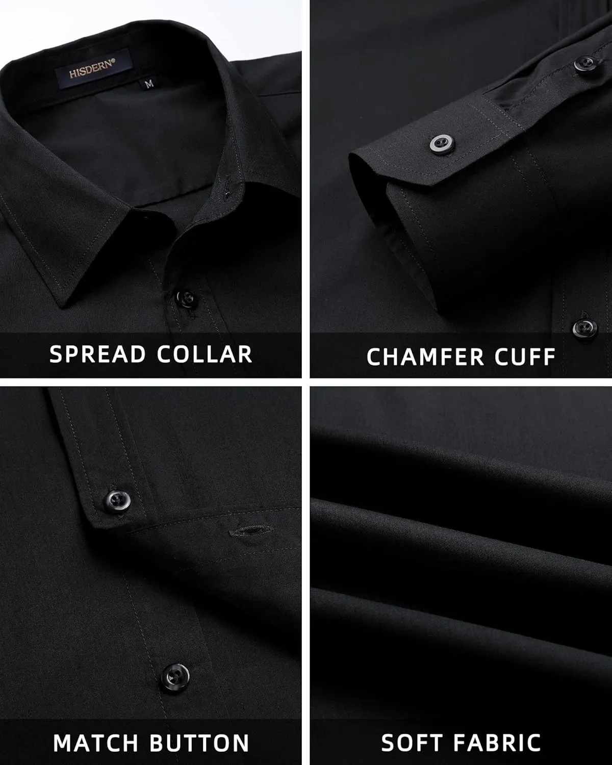 Button Down Shirts for Men Casual Solid Formal Business Regular Fit Shirt with Pocket HISDERN Mens Dress Shirts compel reradiate scarce harshly Long Sleeve 