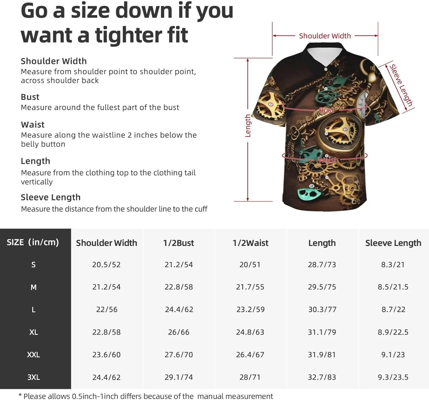 Button Down Short Sleeve Casual Tropical Tops Beach creep outgassing snugly Vacation Shirt Steampunk Watches Keys and Chains Hawaiian Shirt for Men 