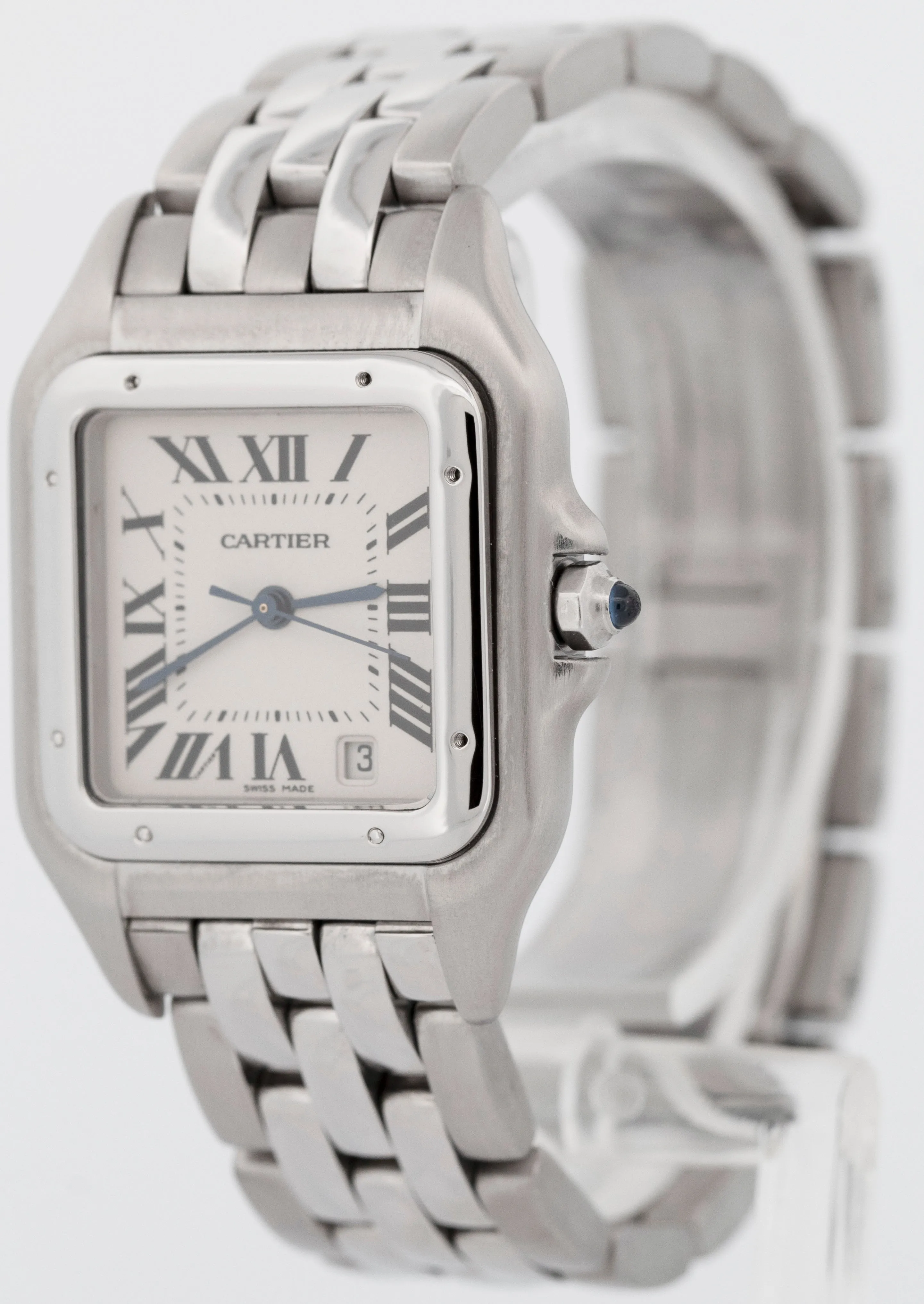 Cartier Panthere Midsize Stainless White Roman 27mm Quartz Watch 1310 W25054P5
