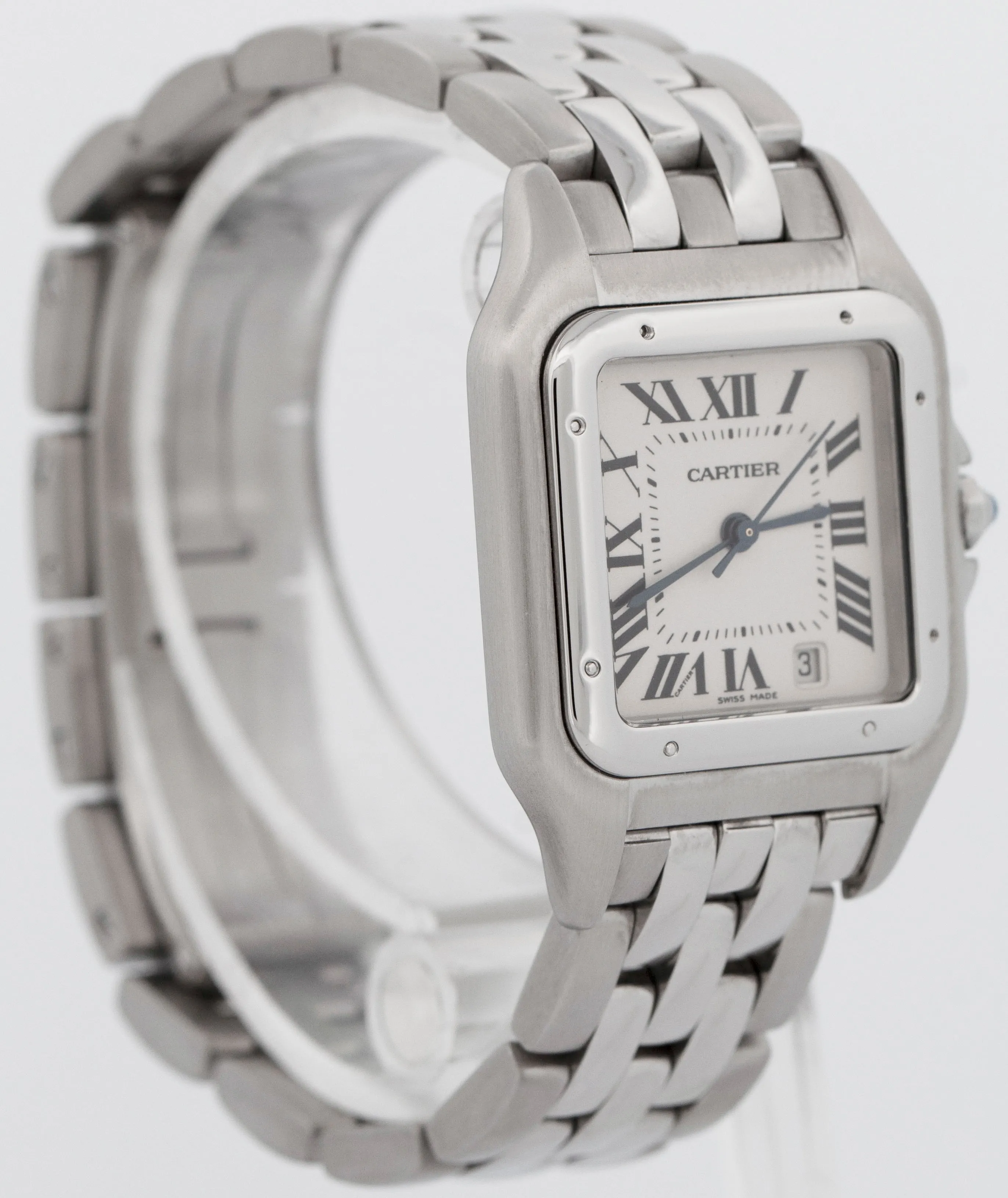 Cartier Panthere Midsize Stainless White Roman 27mm Quartz Watch 1310 W25054P5