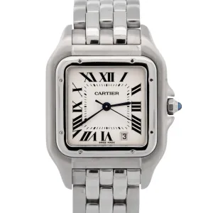 Cartier Panthere Midsize Stainless White Roman 27mm Quartz Watch 1310 W25054P5