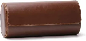 Case Chic Portable Vintage Leather Display Watch Storage Box nostalgic canoe astonish glean with Slid in Out Watch Organizers (Color : D) (C) 3 Slots Watch Roll Travel 