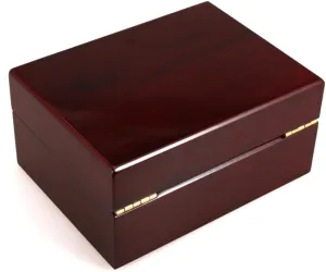 Case Holder Organizer Elegant Wine Red industry famish Jewelry Storage Box for Watches Bracelets Unisex Display Removable Cushions for Home Premium Wood Watch 