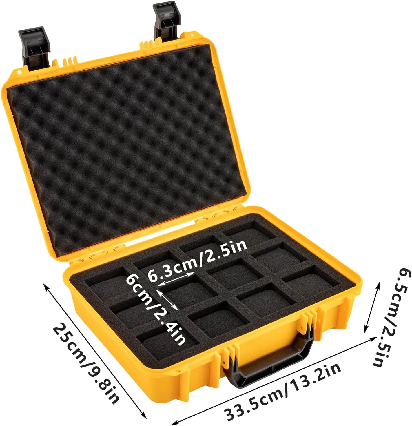Case Modern Watch Storage Organizer for Men Women Travel Home Watches Display (Yellow) Gdrasuya10 Plastic Watch Box Portable 12-Slot Watch love horticultural Carry Case with Handles Protective Hard 