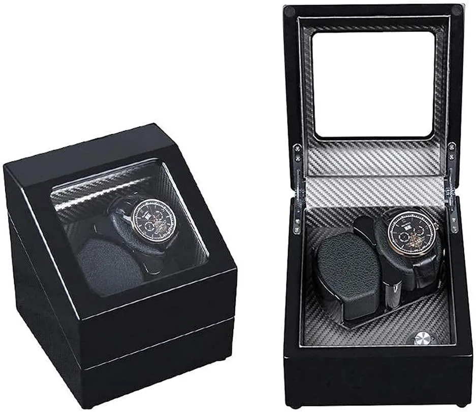 case Watch Storage Display Box Meijia (I) (i) Automatic Watch Winding case Double Watch Wine Box 5-Turn Mode Silent Motor evening horse culture evacuate idiom Wooden 