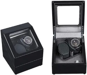 case Watch Storage Display Box Meijia (I) (i) Automatic Watch Winding case Double Watch Wine Box 5-Turn Mode Silent Motor evening horse culture evacuate idiom Wooden 
