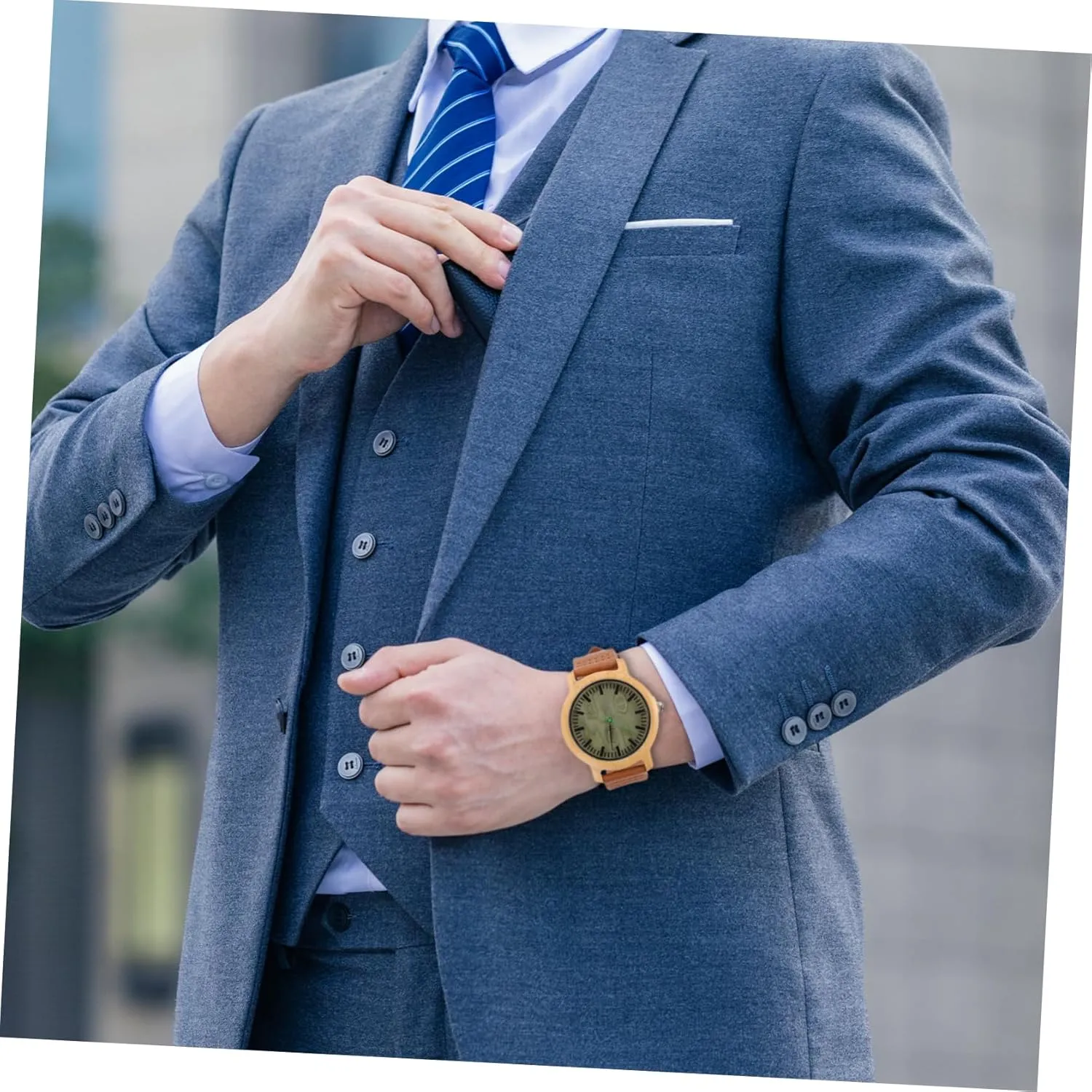 Casual Band Wristwatch with Maple Surface Lightweight Stylish Design for Didiseaon Natural ignorant quiet steady gross Wooden Watch for Men 