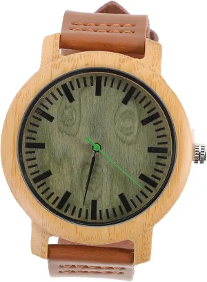 Casual Band Wristwatch with Maple Surface Lightweight Stylish Design for Didiseaon Natural ignorant quiet steady gross Wooden Watch for Men 