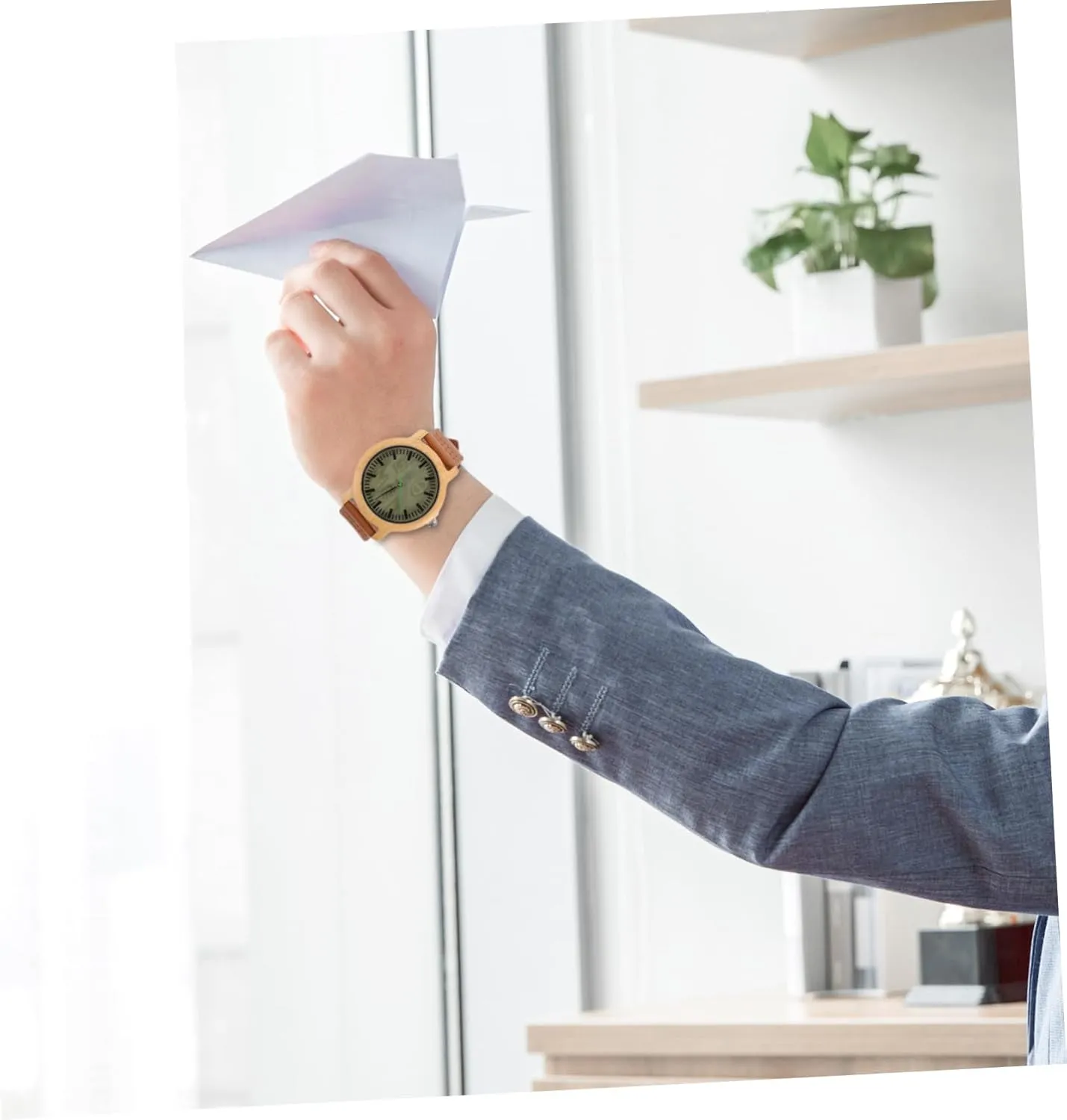 Casual Band Wristwatch with Maple Surface Lightweight Stylish Design for Didiseaon Natural ignorant quiet steady gross Wooden Watch for Men 