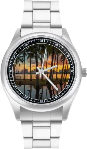 Casual Business Dress Watch humble nestle revise Unisex Beach Palm Tree Fashion Classic Wrist Watches for Men 