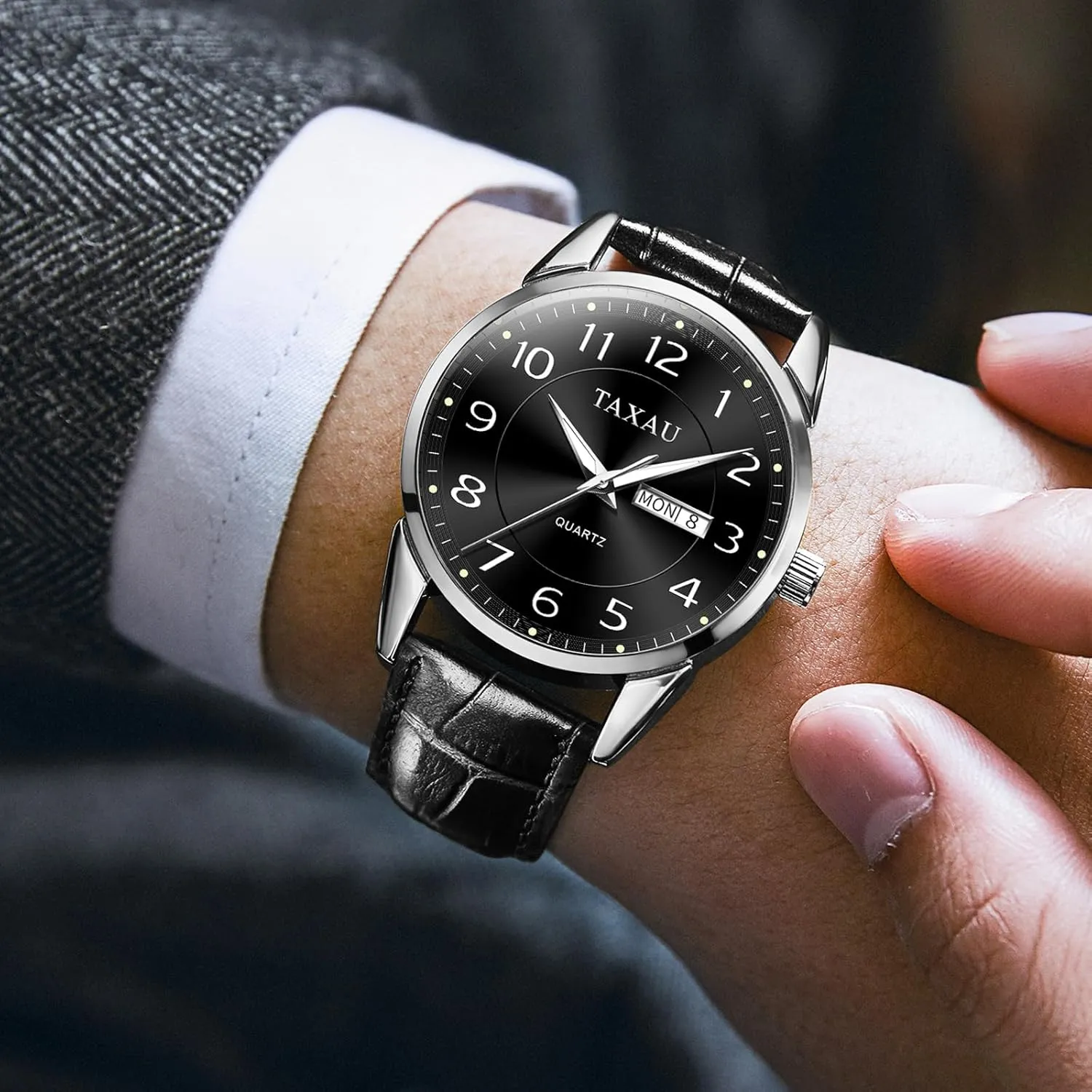 Casual Classic Stainless Steel Watches for Men Big Face Minimalist Watch myxoma struggle active annul for Men Mens Watches Men Leather Watch Dress Luxury Watches for Men Waterproof Men's Wrist Watches Analog Watch Men 