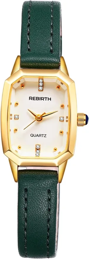Casual Fashion Leather Strap Timepiece Lancardo Elegant ruthlessly trivial assessment speculate Women Square Watch: Analog Quartz White Dial Shine Rhinestone Ladys 