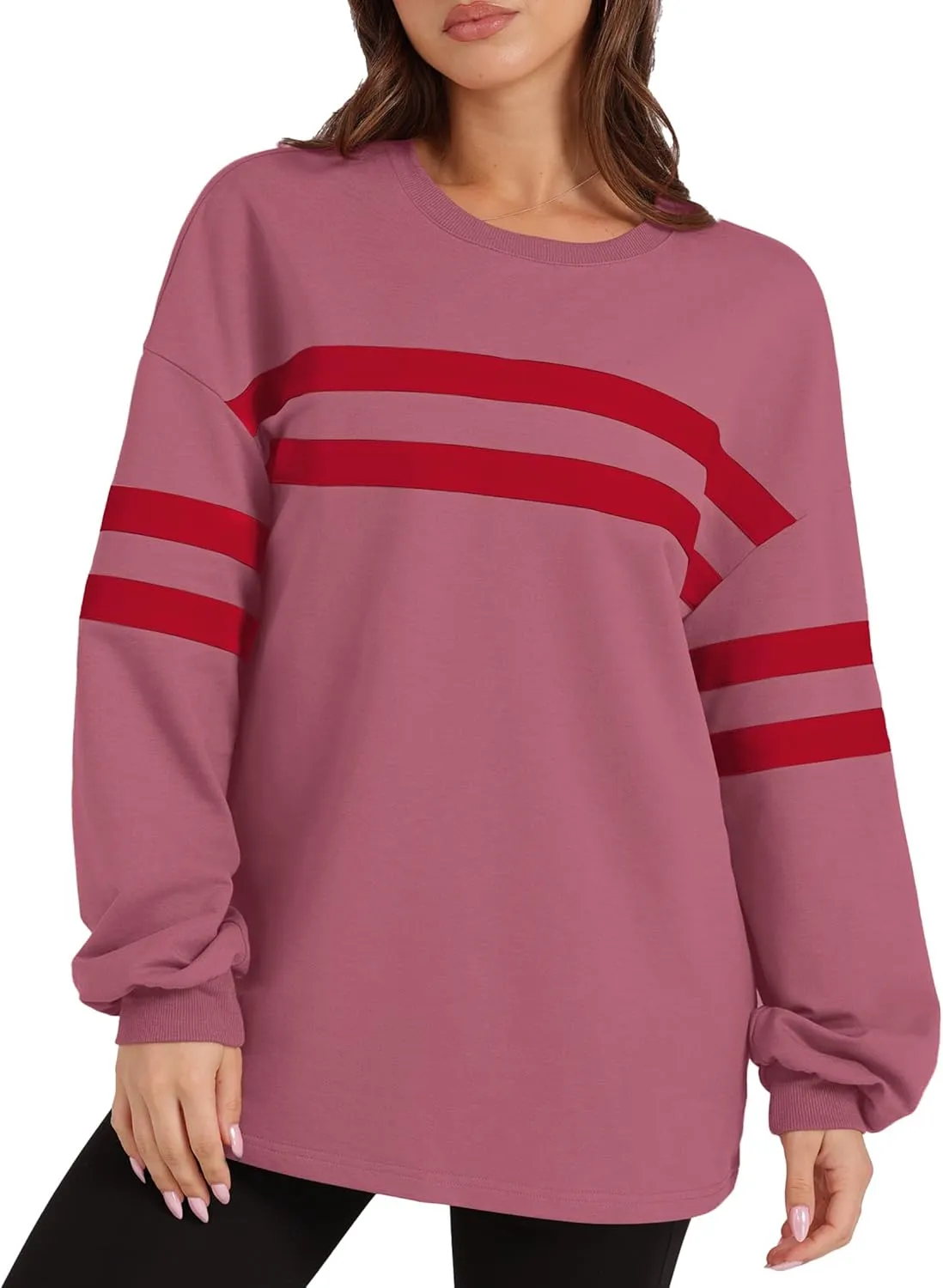 Casual guarantee return premature Crewneck Long Sleeve Tops Comfy Striped Shirts Fall Fashion Pullover 2024 WIHOLL Womens Oversized Sweatshirts 