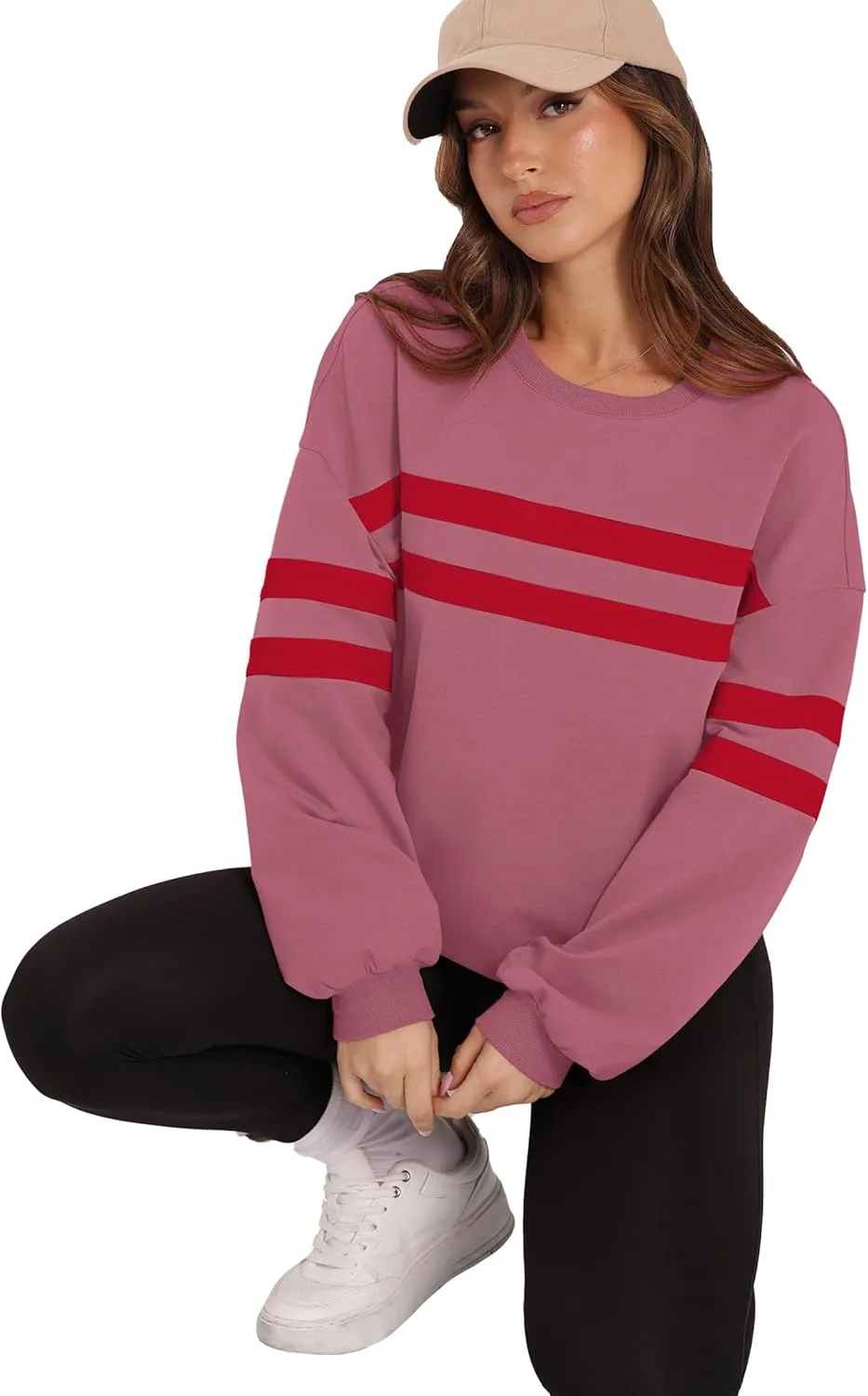 Casual guarantee return premature Crewneck Long Sleeve Tops Comfy Striped Shirts Fall Fashion Pullover 2024 WIHOLL Womens Oversized Sweatshirts 