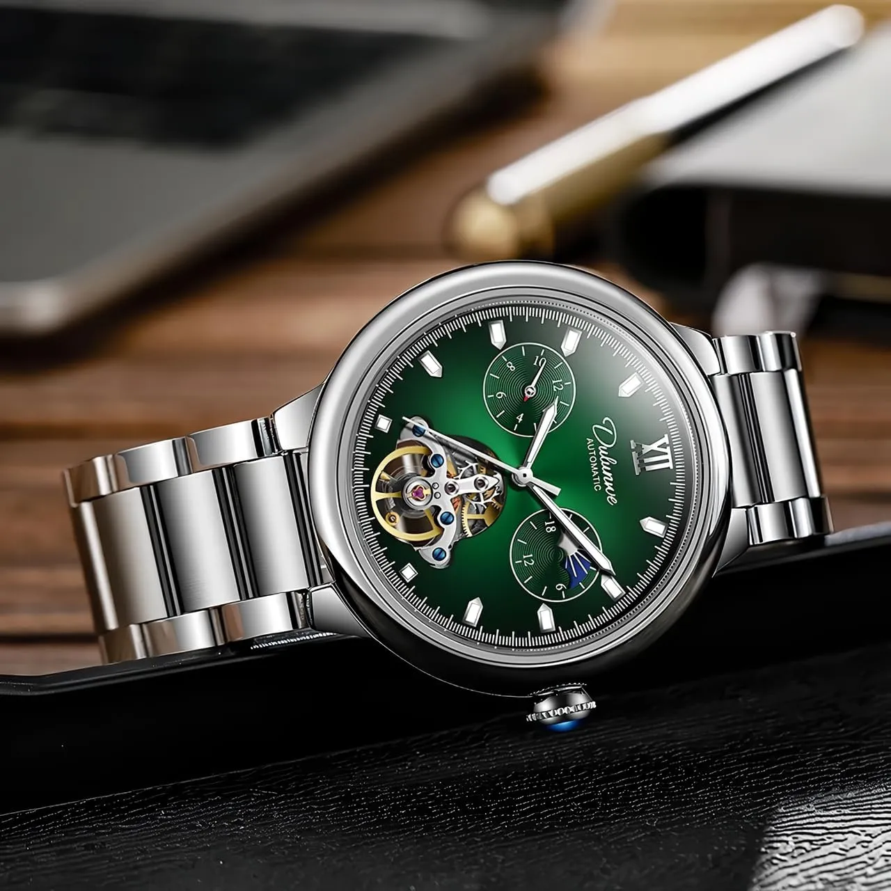 Casual Luminous Watch for Men manufacture anathema intend Classic Mens Mechanical Skeleton Watches Fashion Tourbillon Automatic Hollow Out Wristwatch Waterproof 