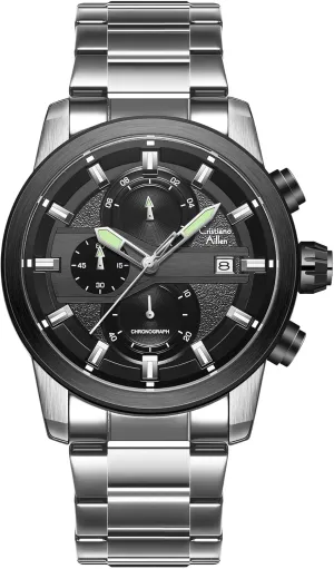 Casual Sport Business Work celsius Dress Mens Wrist Watch Watches for Men Analog Quartz Chronograph Stainless Steel Waterproof with Luminous, Date, Fashion 