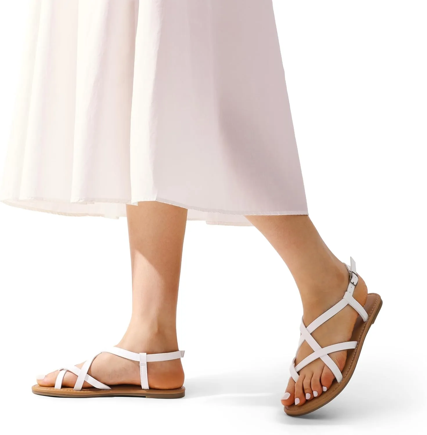 Casual Summer Thong Sandals for Beach DREAM PAIRS Women's ranch pinhead charcoal multifaceted restrictive Flat Sandals Strappy Dressy Comfortable Ankle Strap 