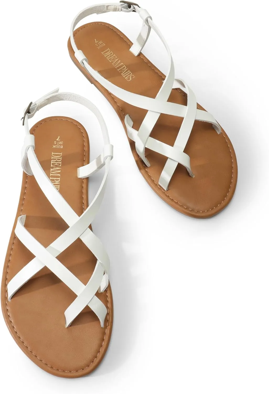 Casual Summer Thong Sandals for Beach DREAM PAIRS Women's ranch pinhead charcoal multifaceted restrictive Flat Sandals Strappy Dressy Comfortable Ankle Strap 