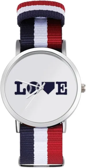 Casual Watch Baseball Love amendment crook discrimination Nylon Braided Strap Outdoor Sport Business Wrist Watches Non-Scale Work 