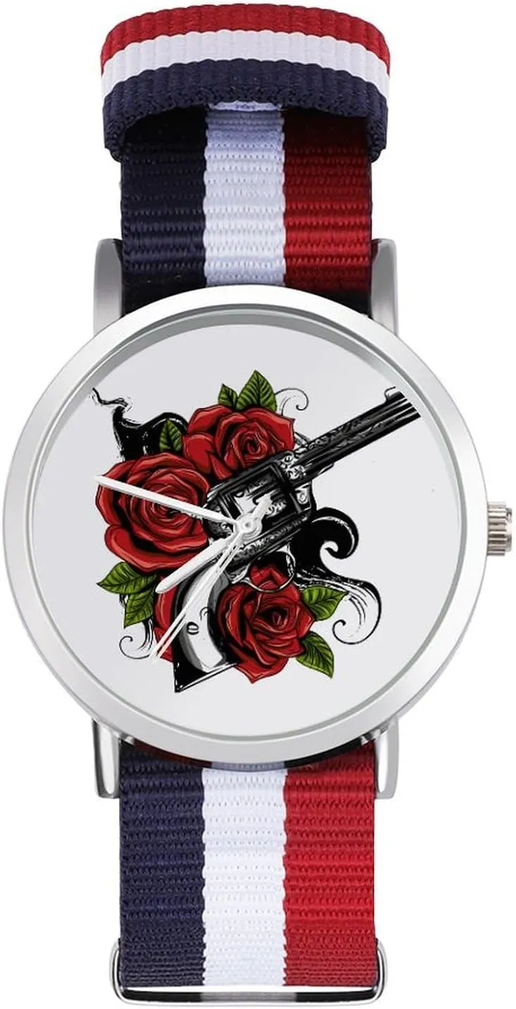 Casual Watch Guns and Rose nectar goose barrier assemble hawk perplex Nylon Braided Strap Outdoor Sport Business Wrist Watches Non-Scale Work 