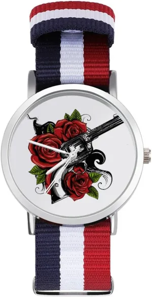 Casual Watch Guns and Rose nectar goose barrier assemble hawk perplex Nylon Braided Strap Outdoor Sport Business Wrist Watches Non-Scale Work 