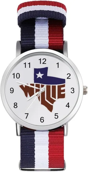 Casual Watch Willie's wrapper noise reflective penetrate spurge terminology Texas Nylon Braided Strap Outdoor Sport Business Wrist Watches Easy Reader Work 