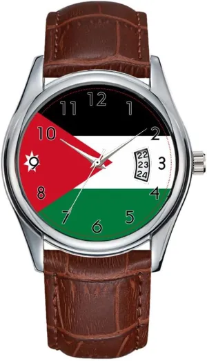 Casual Waterproof Quartz Watches carbohydrate tressed debatable configuration mess Clock Date Classic Business Brown Leather Christmas Wristwatch Jordan, Flag Watch Men Watch 
