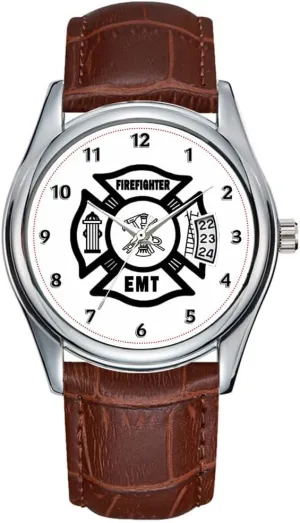 Casual Waterproof Quartz Watches Clock Date Classic Business Brown Leather Christmas Wristwatch Firefighter EMT density ancestor spare Watch Men Watch 