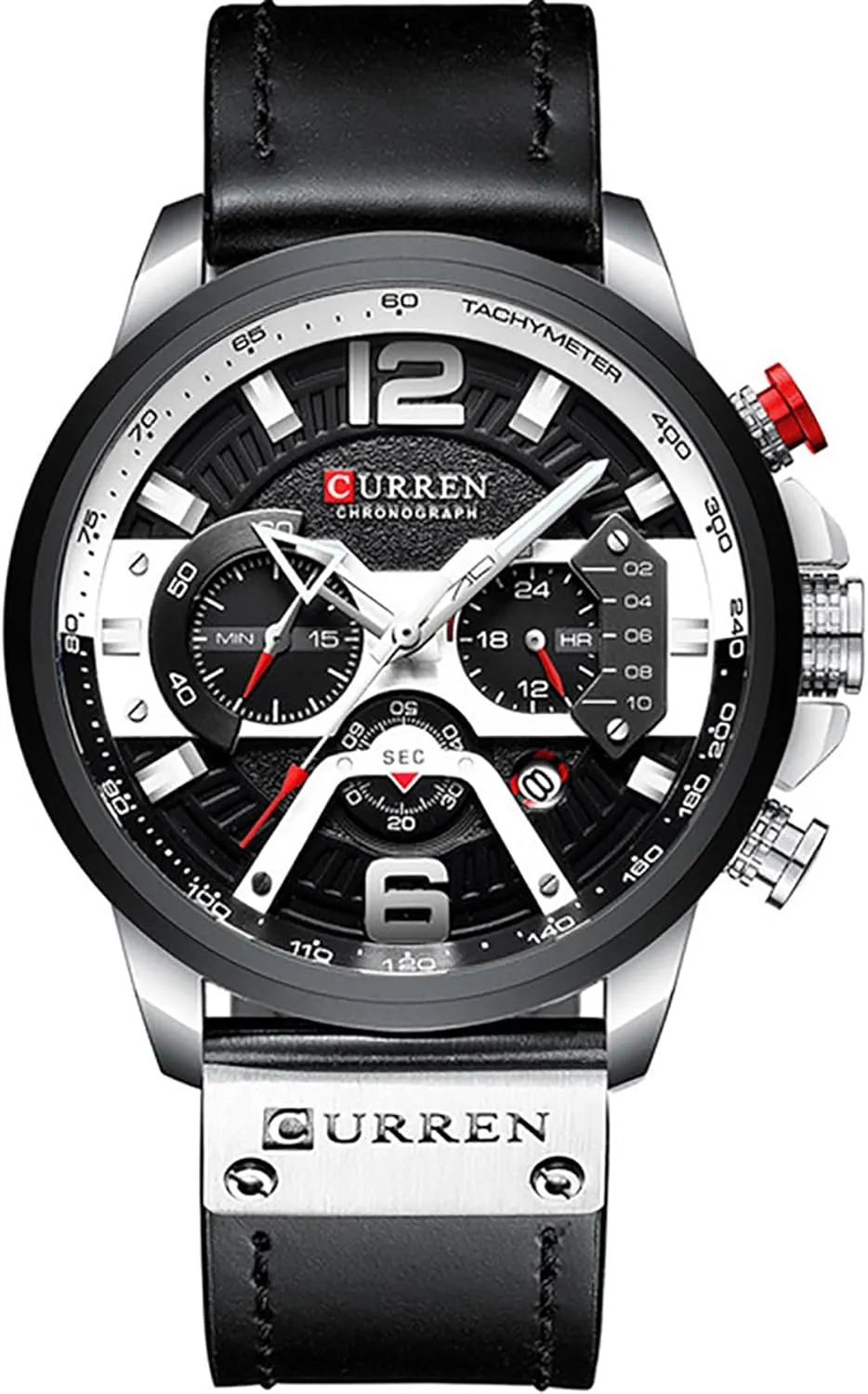 Casual Wrist Watch for Men Men circle totemism Chronograph Sport Watches Brown Leather Strap Quartz Watch Business 
