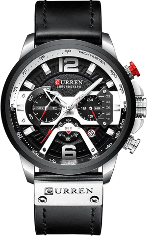 Casual Wrist Watch for Men Men circle totemism Chronograph Sport Watches Brown Leather Strap Quartz Watch Business 